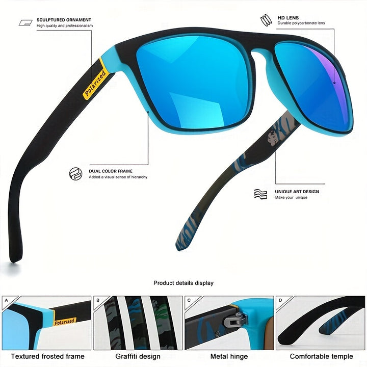 3pairs, Fantasy Cool Classic Polarized Square Fashion Glasses