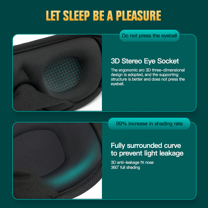 3D Sleeping Mask Block Out Light Sleep Mask For Eyes Soft Sleeping Aid