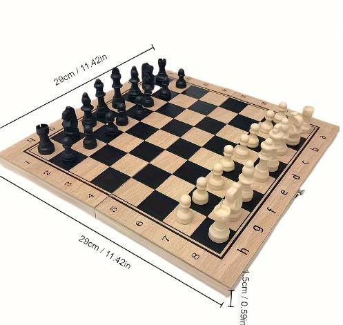 3 In1 Wooden Chess Set