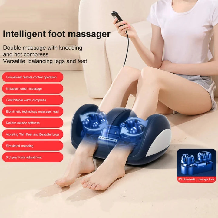 Super Big Electric Foot Leg Massager Deep Tissue Shiatsu Kneading Relax Heated Roller