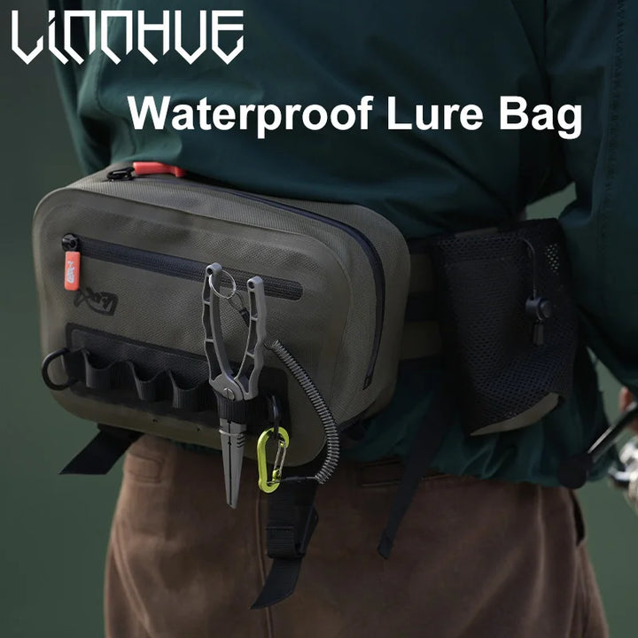 LINNHUE Fishing Tackle Waterproof Bag Outdoor Waist Fanny Pack Capacity Crossbody