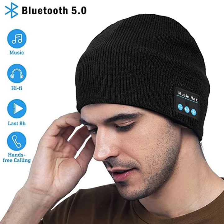 Bluetooth Headphone Wireless Smart Cap Headset Warm Beanie Speaker