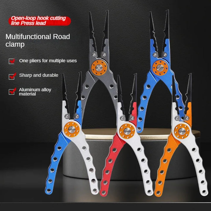 Fishing Pliers Line Cutter Multifunctional Knot Aluminum Alloy Scissors Hook Remover 150g