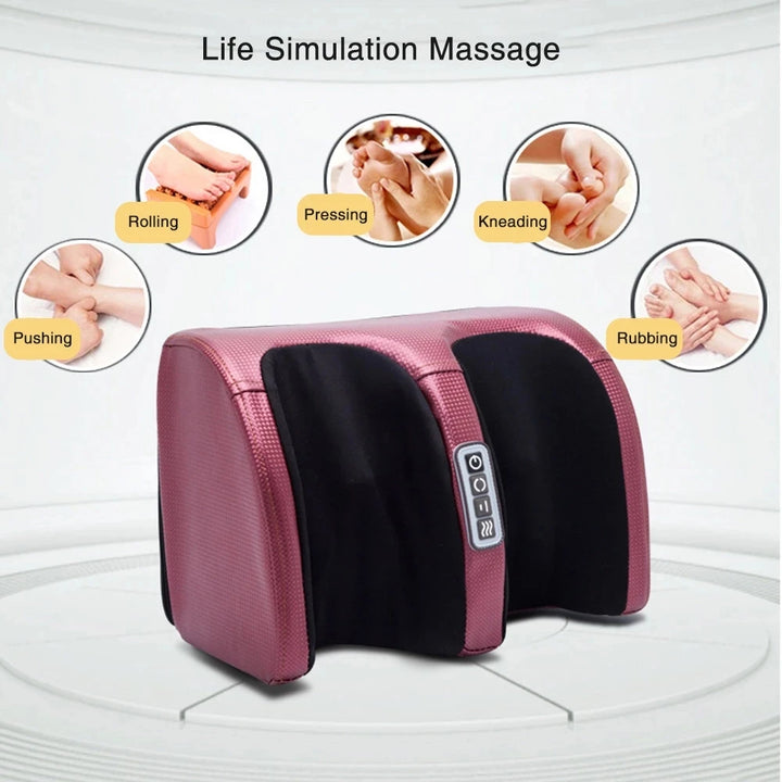 Electric Foot Massager Shiatsu Kneading Deep Tissue Relax Heated Roller Calf Pain Relief