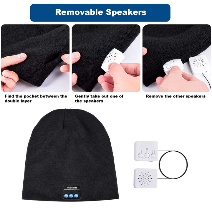 Bluetooth Headphone Wireless Smart Cap Headset Warm Beanie Speaker