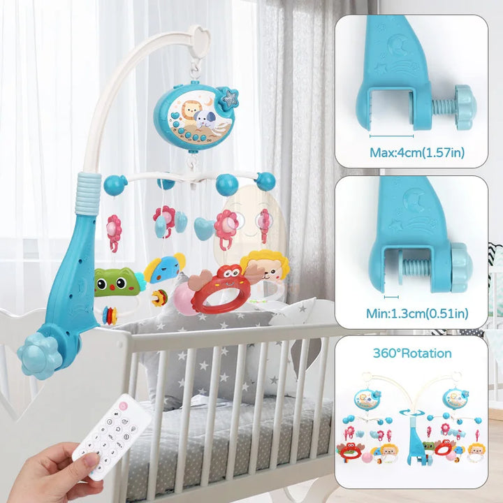 Baby Crib Mobile Rattle Toy For 0-12 Months Infant  Rotating Musical