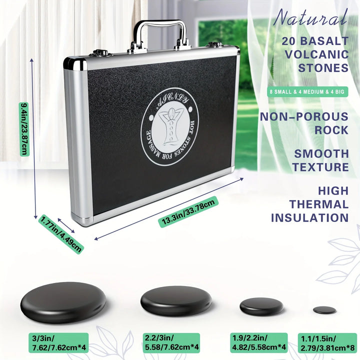 Hot Stone Massage Set with Temperature Adjustment ,Professional Spa Massage