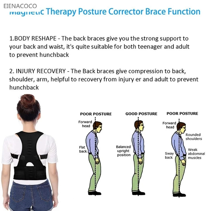 New Back Waist Posture Corrector Adjustable Belt Lumbar Brace Spine Support