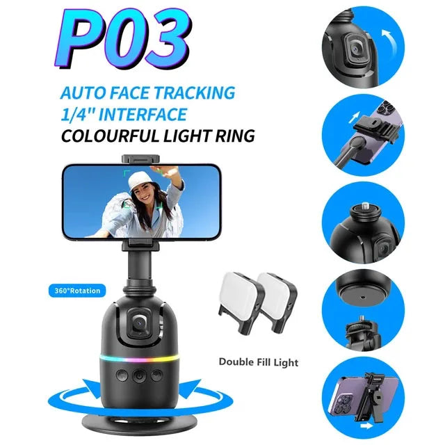 FANGTUOSI AI Smart Gimbal 360° Auto Face Tracking Gimbal All-in-one Rotation For Smartphone