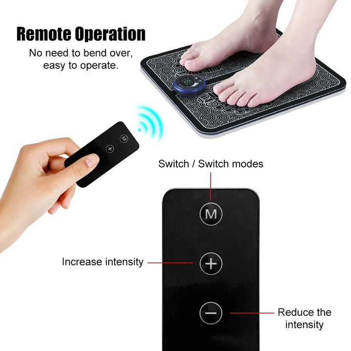 Tens Foot Massager Mat Electric EMS Portable Foldable Pad Relief Pain Reflexology