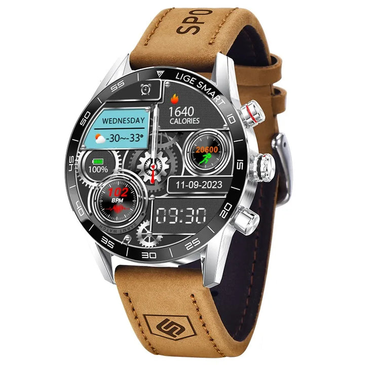 LIGE 2024 New Rugged Military GPS Smart Watch Men AMOLED HD Screen Heart Rate Bluetooth Call