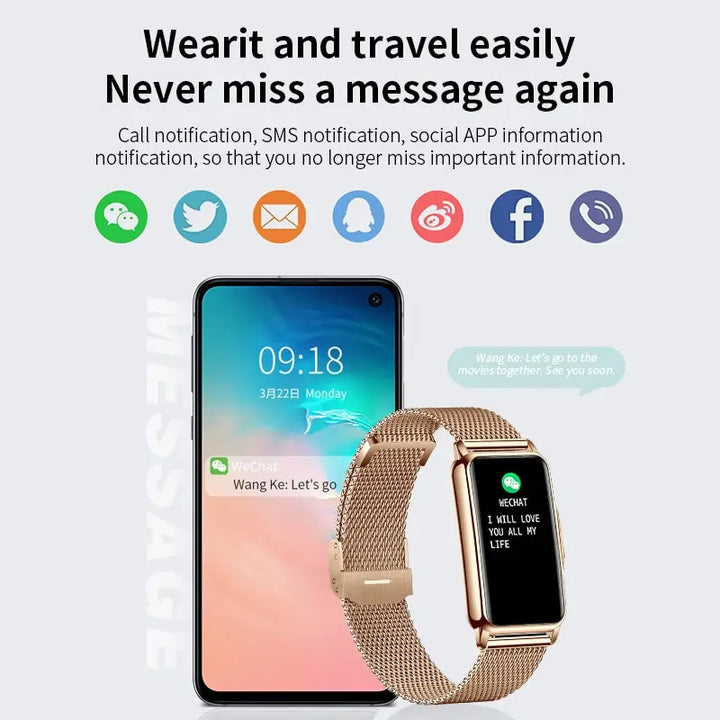 LIGE Smart Watch Women Full Touch Screen Bluetooth Call IP67 Waterproof Sports Fitness