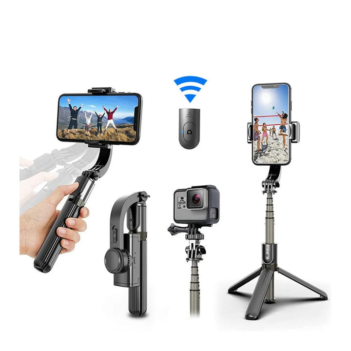 Handheld Gimbal Stabilizer for Smartphone 1-Axis with Selfie Stick Tripod Stand Wireless