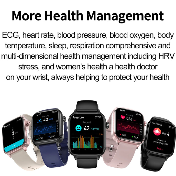 2024New AI Medical Diagnosis Blood Lipids Uric Acid Blood Glucose Smart Watch Men