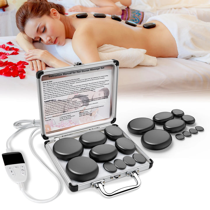 Hot Stone Massage Set with Temperature Adjustment ,Professional Spa Massage