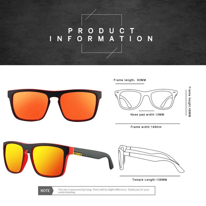 Fashion Square Vintage Polarized Sunglasses Men Women