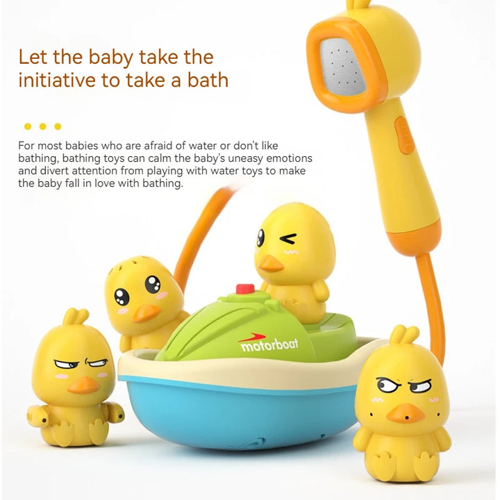 Cute Duck Electric Water Spray Bathroom Bathing Toys Baby