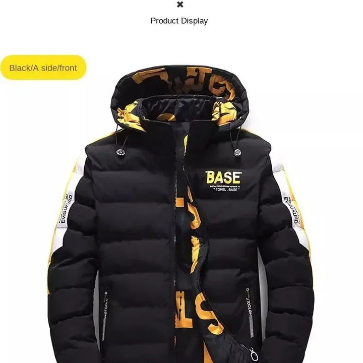 Men Autumn Winter Cotton Jacket Warm Comfortable Padded Thickened Down Jacket