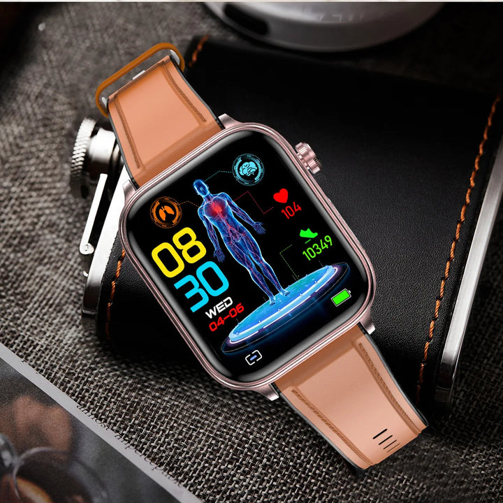 2024New AI Medical Diagnosis Blood Lipids Uric Acid Blood Glucose Smart Watch Men