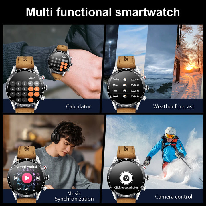 LIGE 2024 New Rugged Military GPS Smart Watch Men AMOLED HD Screen Heart Rate Bluetooth Call