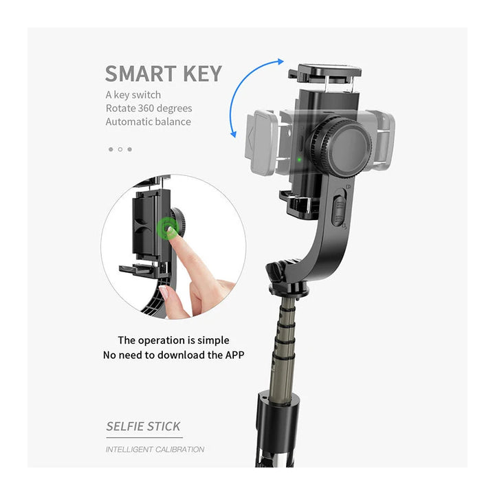 Handheld Gimbal Stabilizer for Smartphone 1-Axis with Selfie Stick Tripod Stand Wireless