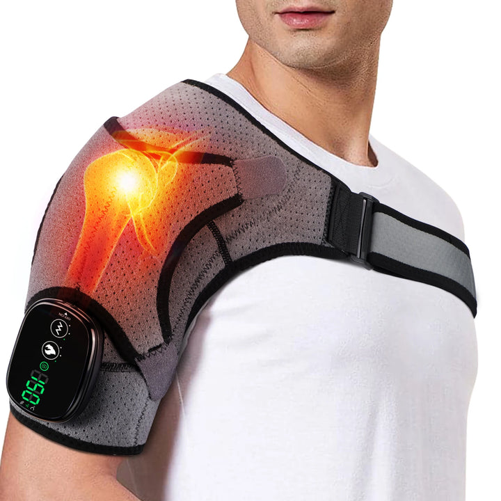 Electric Heating Shoulder Massage Pad, 3-speed Adjustable Heated Back Shoulder Brace