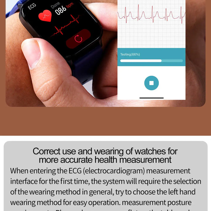 2024New AI Medical Diagnosis Blood Lipids Uric Acid Blood Glucose Smart Watch Men