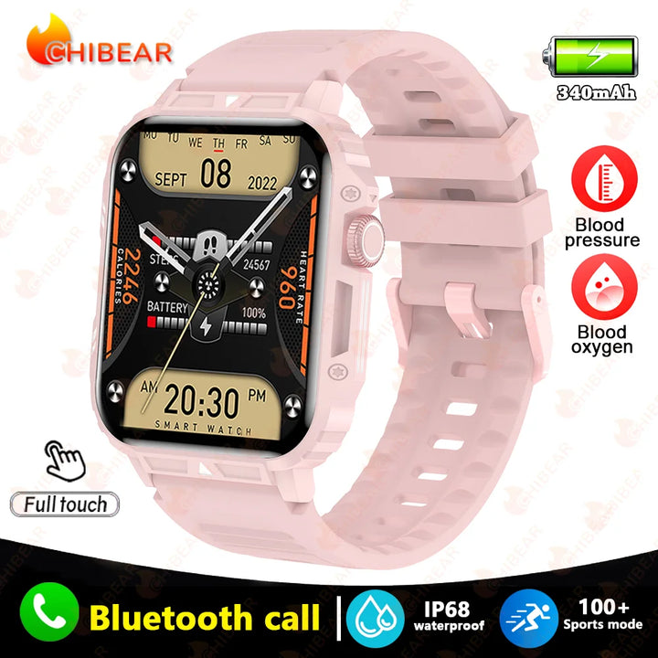 2024 New 1.95 Outdoor Military Man Smart Watch Men Bluetooth Call Smartwatch