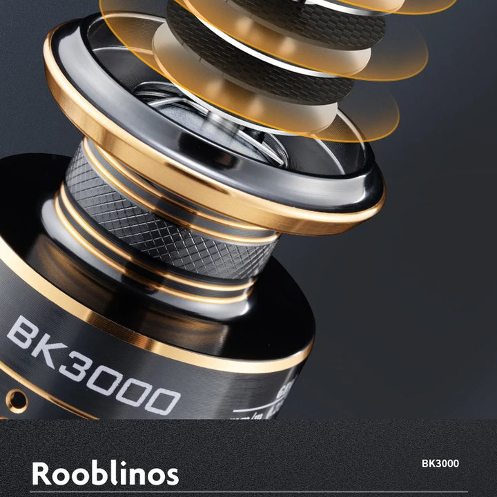 Rooblinos BK 2000-7000 Spining Reels Saltwater Freshwater Fishing Reel Ultralight Metal