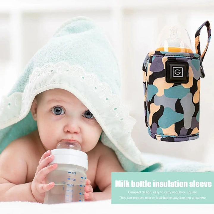 USB Milk Water Warmer Bottle Heater Travel Stroller Insulated Bag Baby