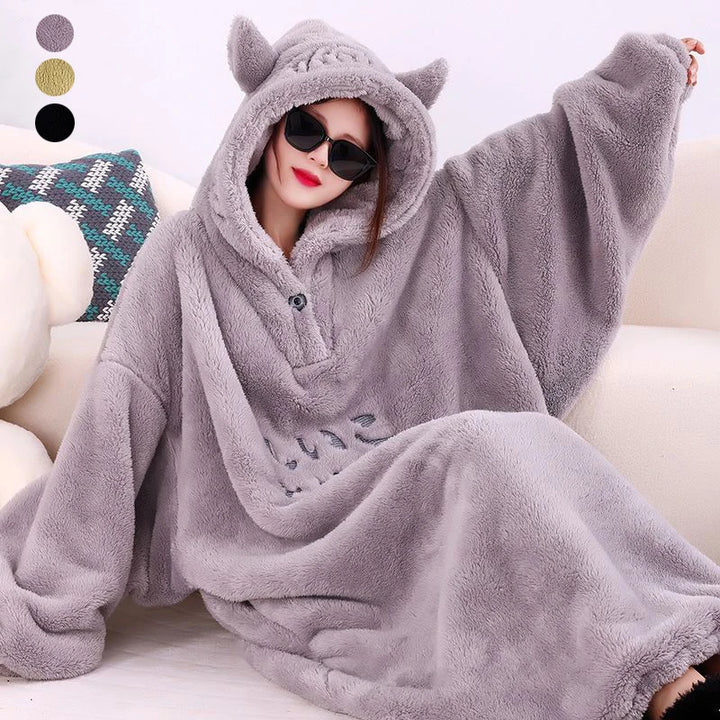 WOSTAR Winter soft fleece blanket with sleeves hooded Sweater blanket