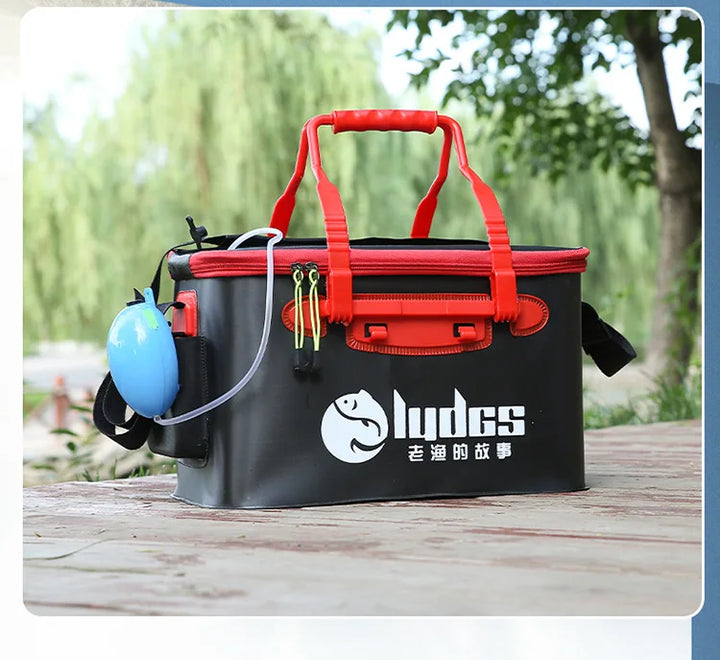 44/50cm Fishing Bucket Fishing Tackle Bag Folding EVA Live Fish Box Hand Outdoor Waterproof Camping