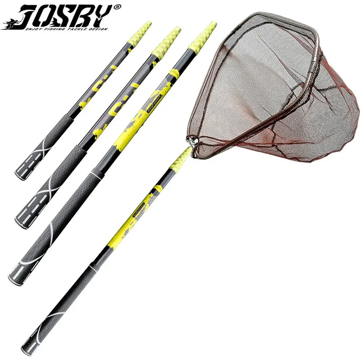 JOSBY New Foldable Fishing Net Fish Landing Net Collapsible Telescopic Pole 2.1M 3.0M 3.6M