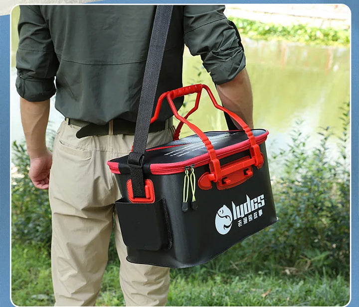 44/50cm Fishing Bucket Fishing Tackle Bag Folding EVA Live Fish Box Hand Outdoor Waterproof Camping