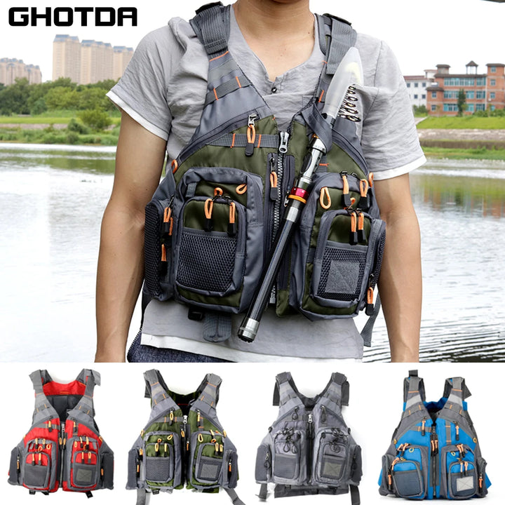 Ghotda Life Jacket for Fishing Professional Sea portable flotation Suit  Summer Big Buoyancy