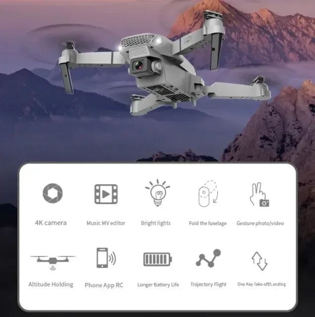 Lenovo E88 Pro Drone 4k Profesional HD 8k Rc Airplane Dual-Camera