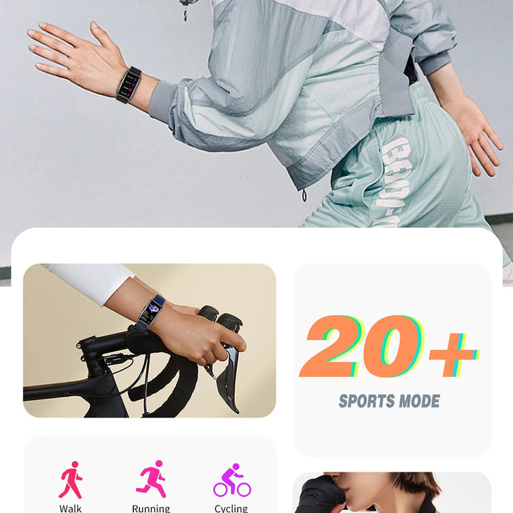 LIGE Smart Watch Women Full Touch Screen Bluetooth Call IP67 Waterproof Sports Fitness