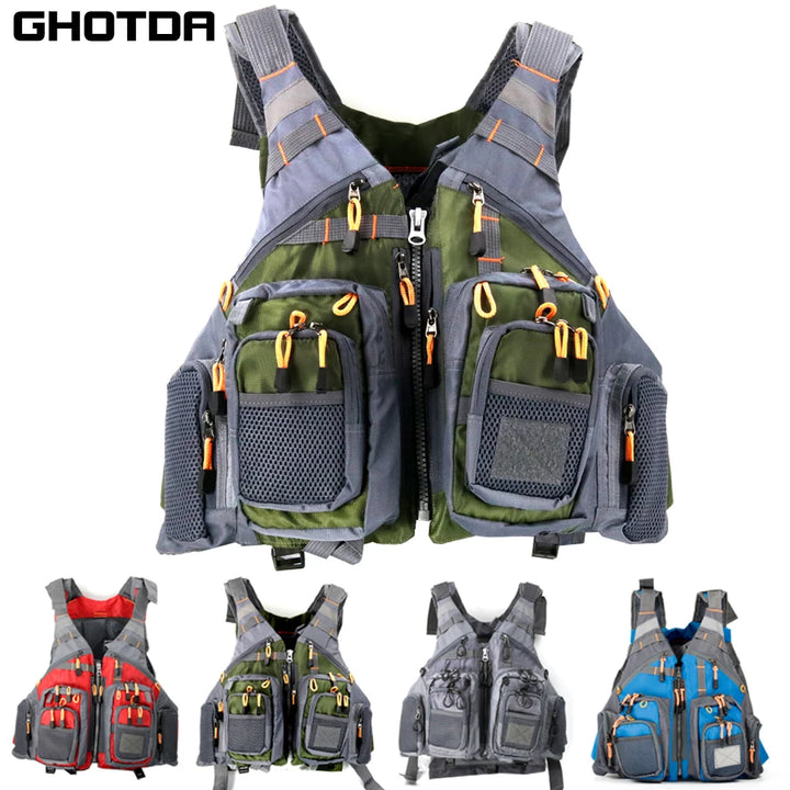 Ghotda Life Jacket for Fishing Professional Sea portable flotation Suit  Summer Big Buoyancy