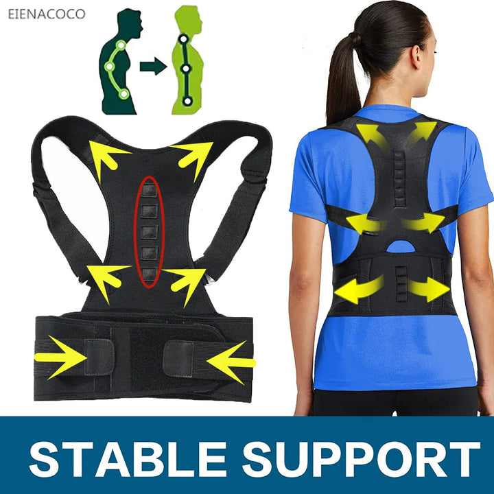 New Back Waist Posture Corrector Adjustable Belt Lumbar Brace Spine Support