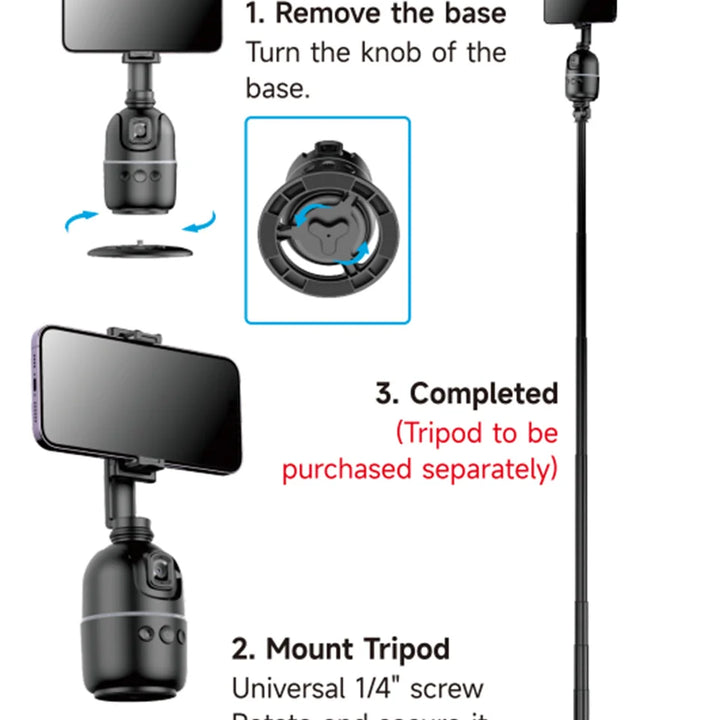 FANGTUOSI AI Smart Gimbal 360° Auto Face Tracking Gimbal All-in-one Rotation For Smartphone