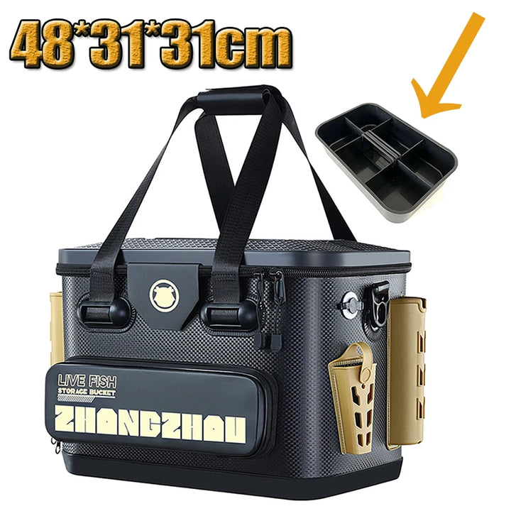 Portable Thickened Fishing Bucket EVA Multifunctional Fishing Hook Stop Beads Box Large