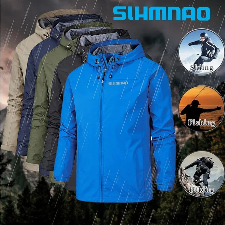 Spring and Autumn fishing suit set, hooded windproof and waterproof, outdoor mountaineering suit, tactical pants