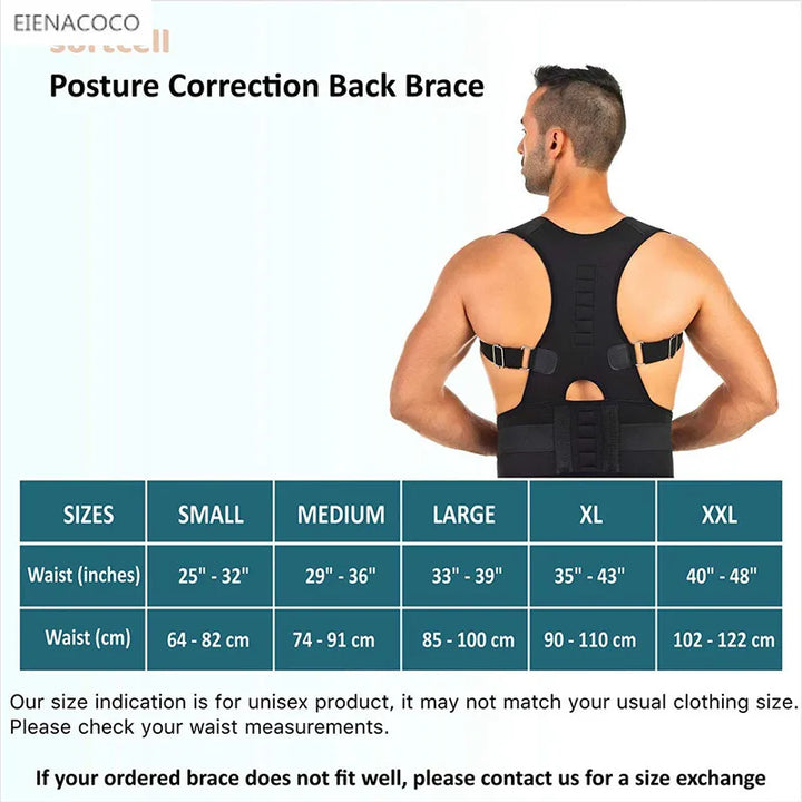 New Back Waist Posture Corrector Adjustable Belt Lumbar Brace Spine Support