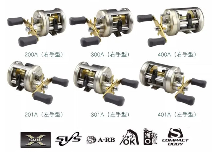 Shimano Cardiff 300A 400A 301A 401A Baitcasting Fishing Reel 4+1BB 5.8:1 Saltwater