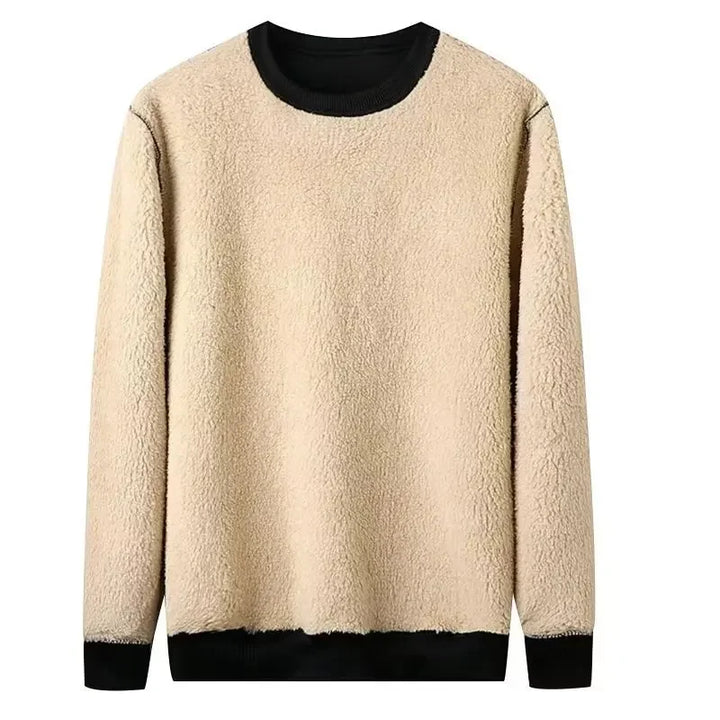 Thickened Fleece-lined Men's Sweatshirt Winter New Style Loose Fit Warm Sports