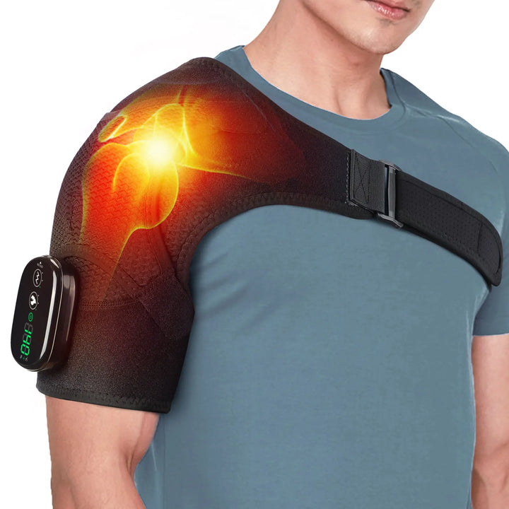 Electric Heating Shoulder Massage Pad, 3-speed Adjustable Heated Back Shoulder Brace