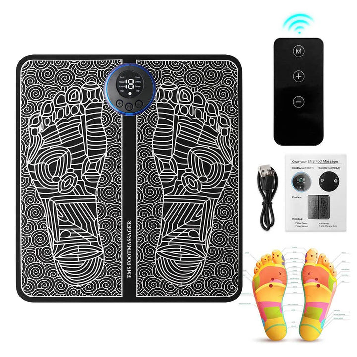 Tens Foot Massager Mat Electric EMS Portable Foldable Pad Relief Pain Reflexology