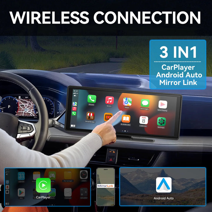 Universal Portable Carplay for Car Screen, Wireless Carplay Screen Wireless Car Stereo