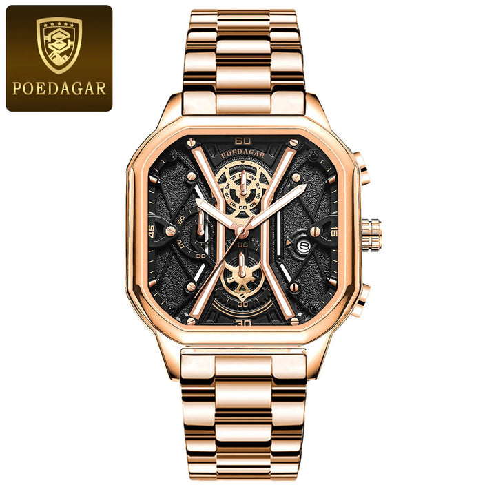 POEDAGAR Fashion Men Wristwatches Luxury Chronograph Luminous