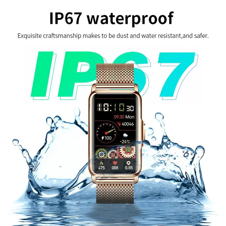 LIGE Smart Watch Women Full Touch Screen Bluetooth Call IP67 Waterproof Sports Fitness